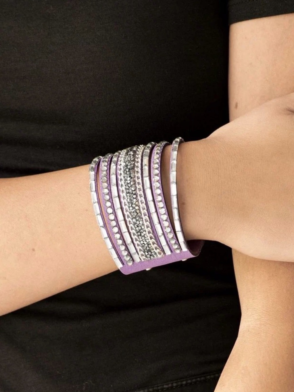 Rhinestone Rumble - Purple Bracelet